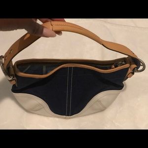 Coach Pochette White/Black Canvas / Leather Hobo